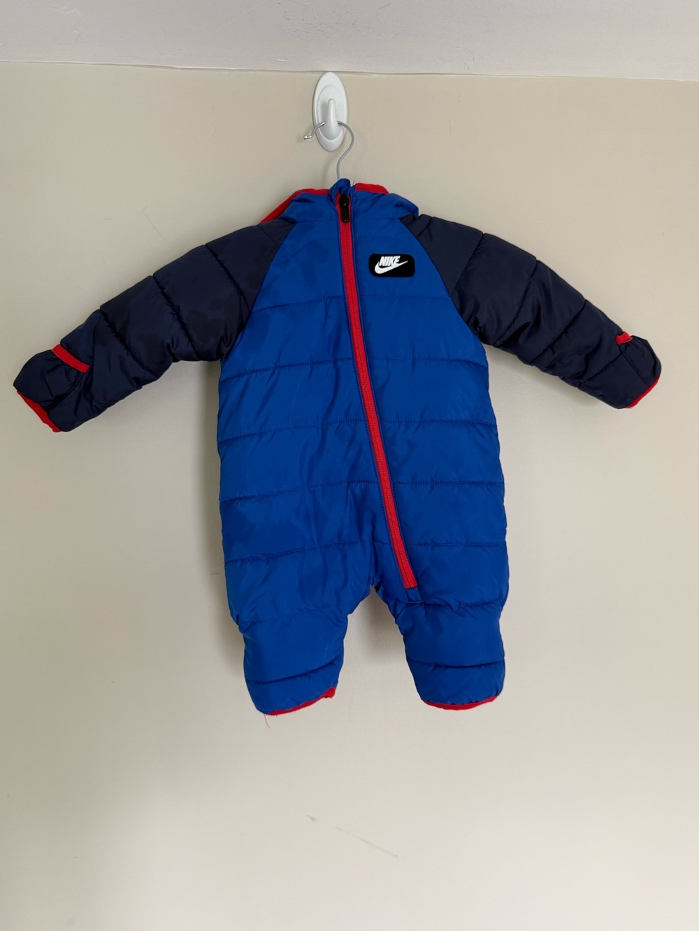 Nike Blue Bunting Winter Hooded Snowsuit Baby Boy 3M (22-24.5" & 10-14.5LB)